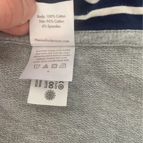 Hanna Andersson Gray Zip Up Hooded Sweatshirt Size 18-24 Months - Picture 4 of 6